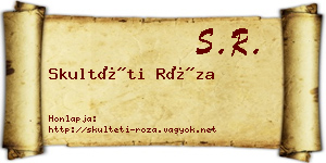 Skultéti Róza névjegykártya